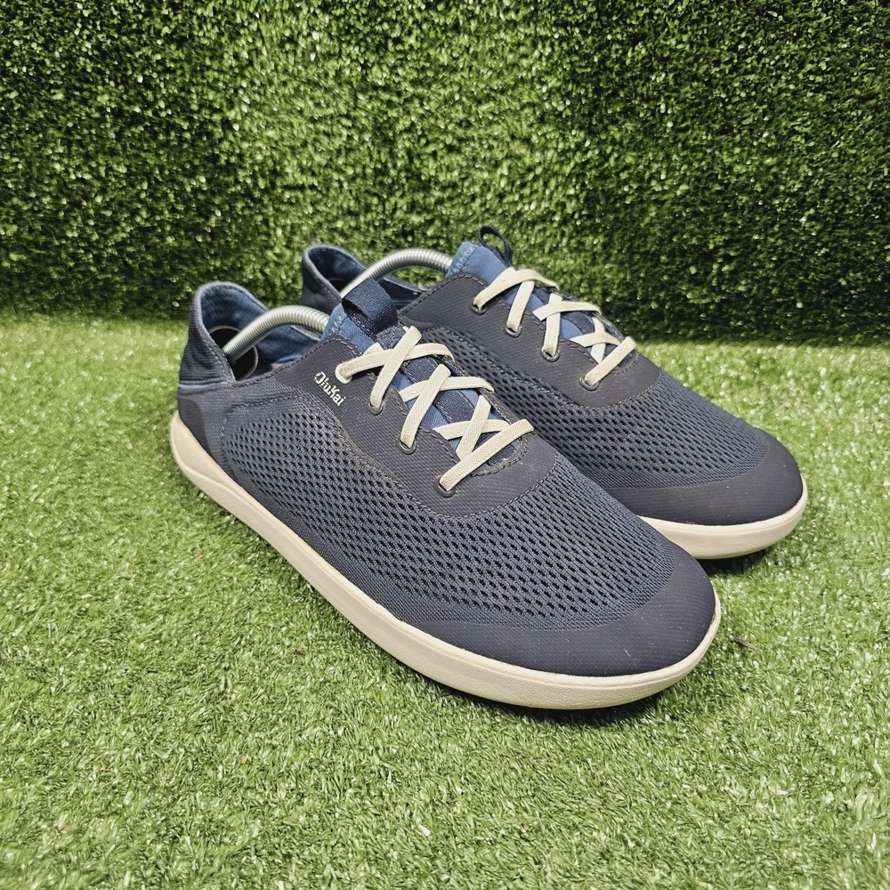 Olukai Moku Pae Navy‎ Blue Mesh Slip On Comfort Boat Shoes Mens Size 9.5